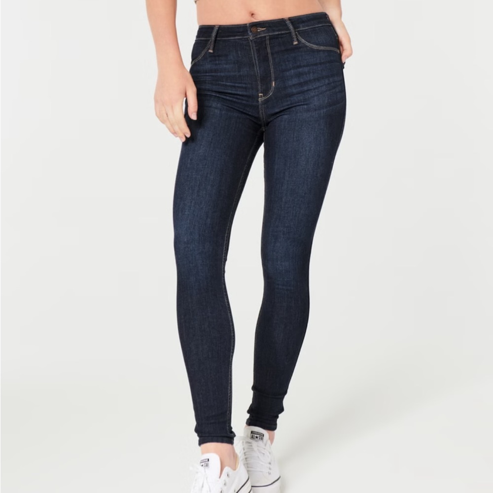HIGH-RISE DARK WASH JEAN LEGGINGS